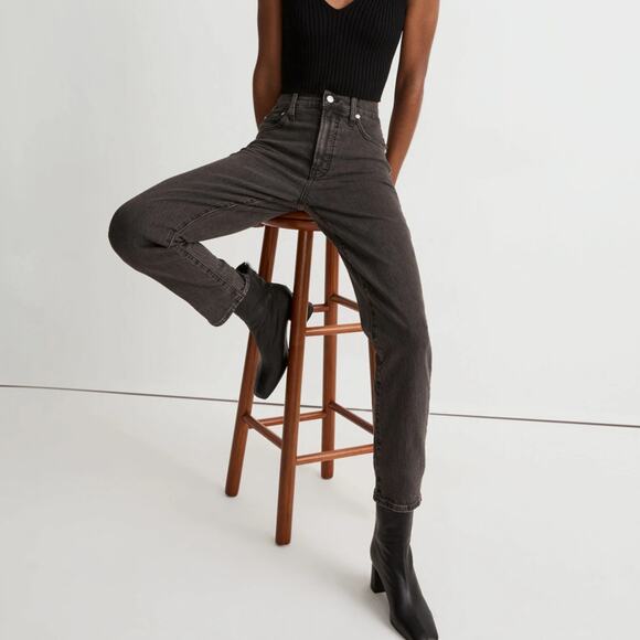 Madewell Denim - Madewell The Perfect Vintage Denim High Rise Tapered Leg Jeans Black 24 NWT